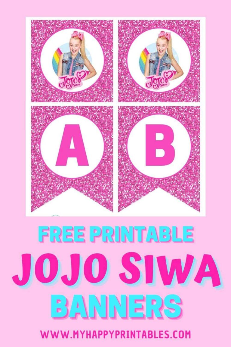 Free printable jojo siwa birthday banner - My Happy Printables