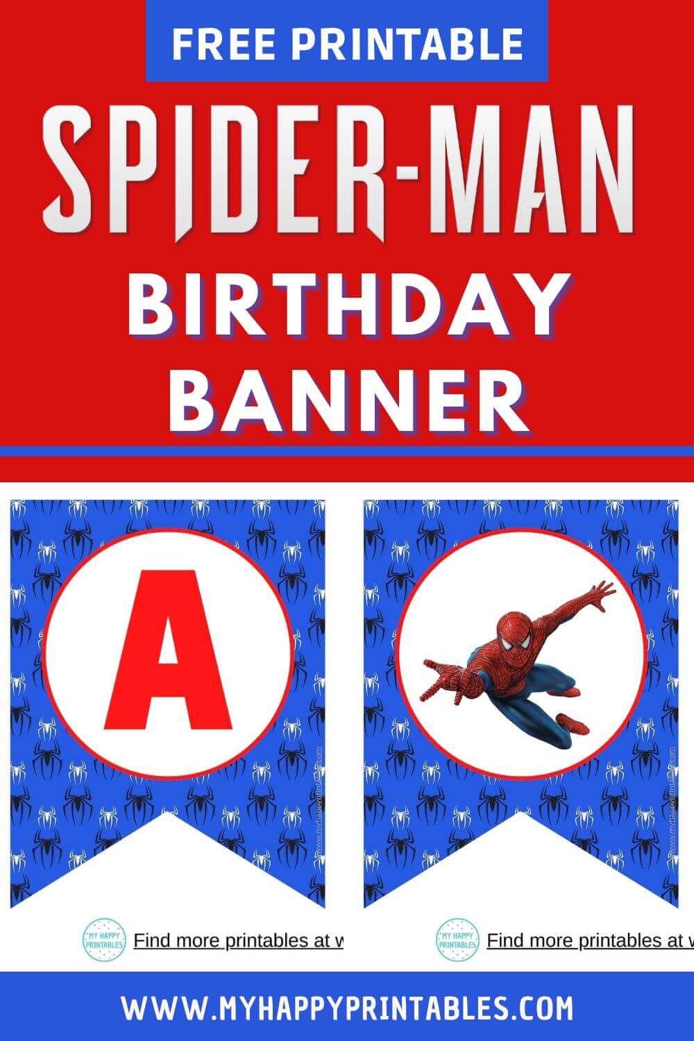 free printable spiderman alphabet banner - My Happy Printables