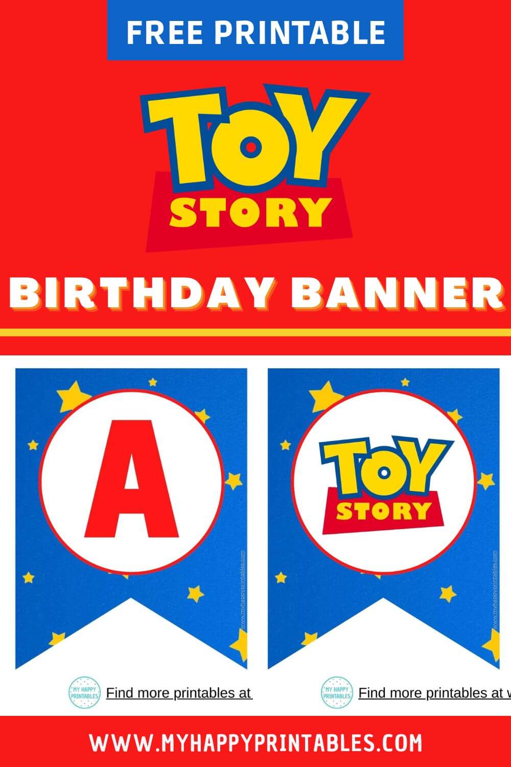 Free printable toy story banner My Happy Printables