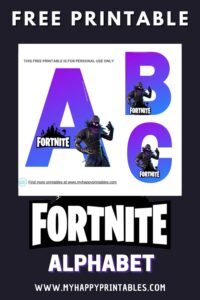 Free Printable Fortnite Alphabet - My Happy Printables