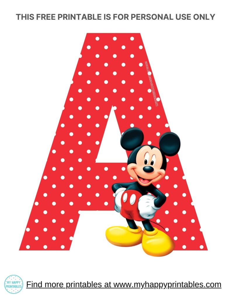 Free Printable Mickey Mouse Alphabet My Happy Printables