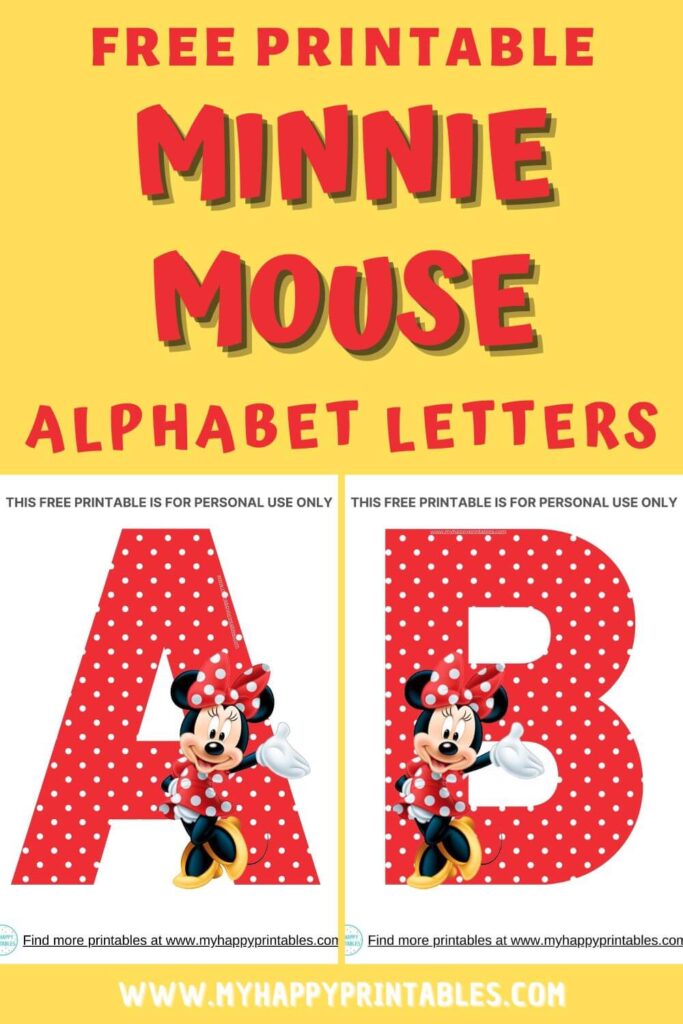 minnie mouse alphabet letters