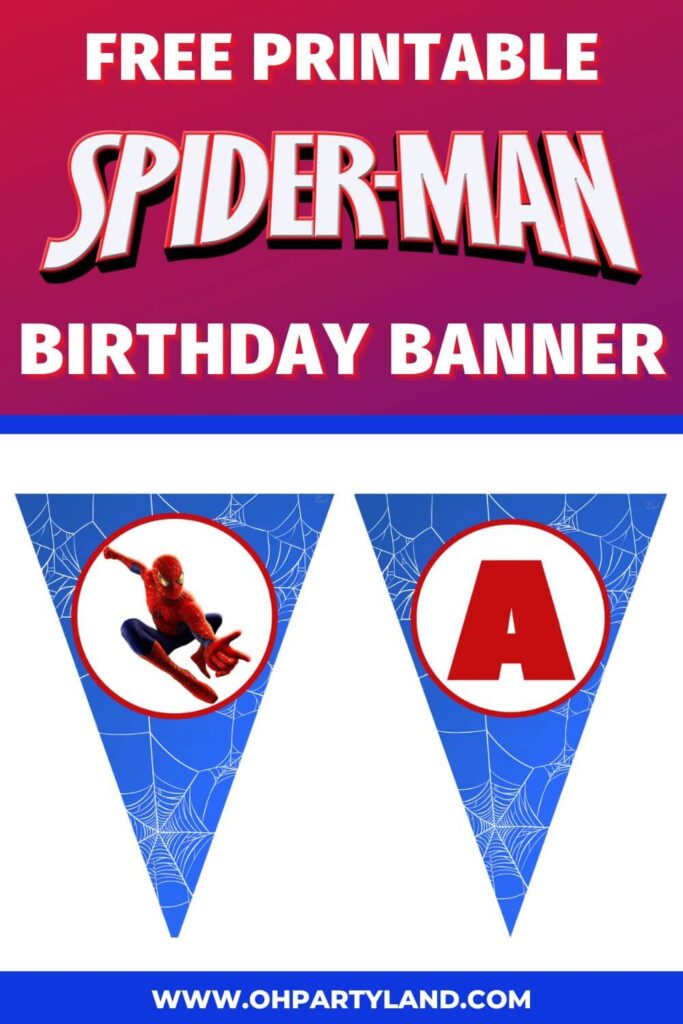free printable spiderman birthday banner