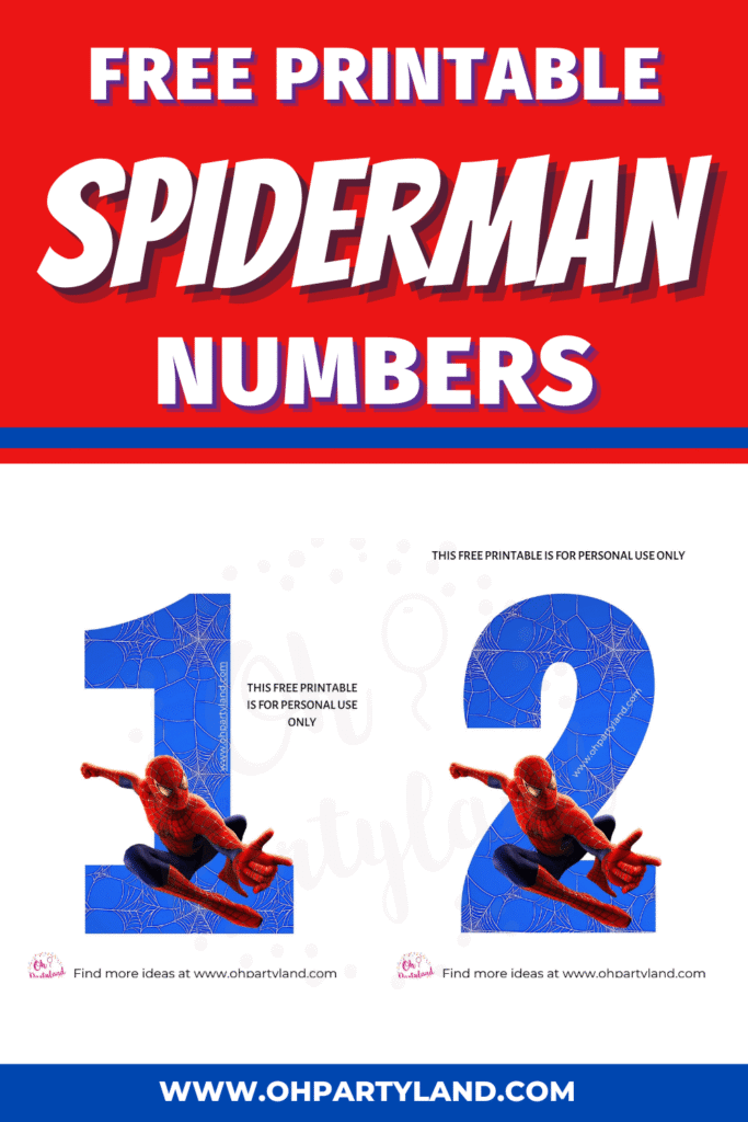 free printable spiderman numbers