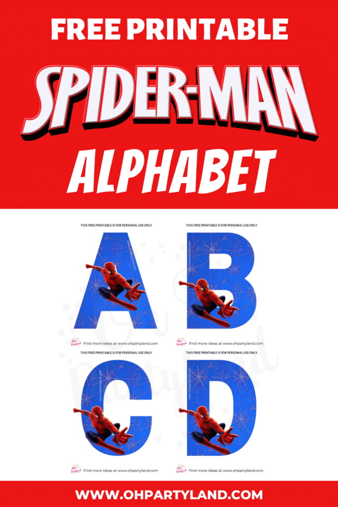 free printable spiderman alphabet
