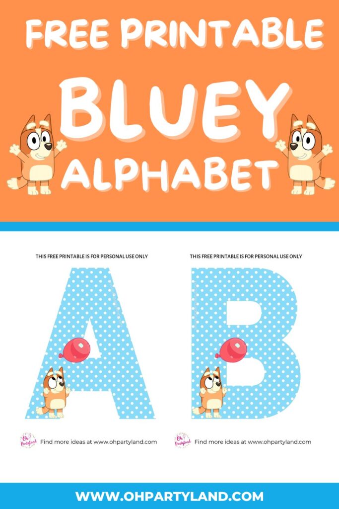 free printable bingo and bluey alphabet