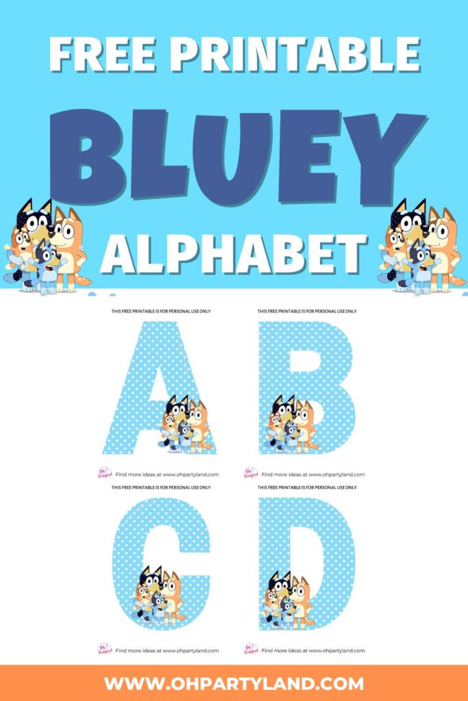 free printable bluey alphabet