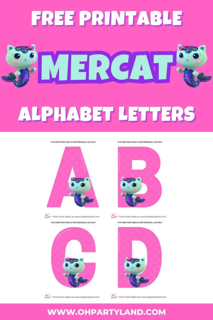 free printable gabby's dollhouse mercat alphabet letters