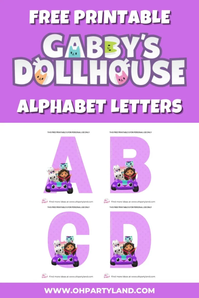 free printable gabby's dollhouse alphabet letters
