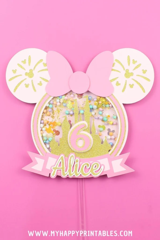 shaker minnie mouse cake topper template