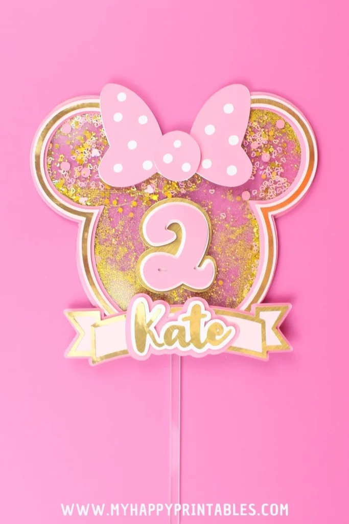 shaker minnie mouse cake topper template