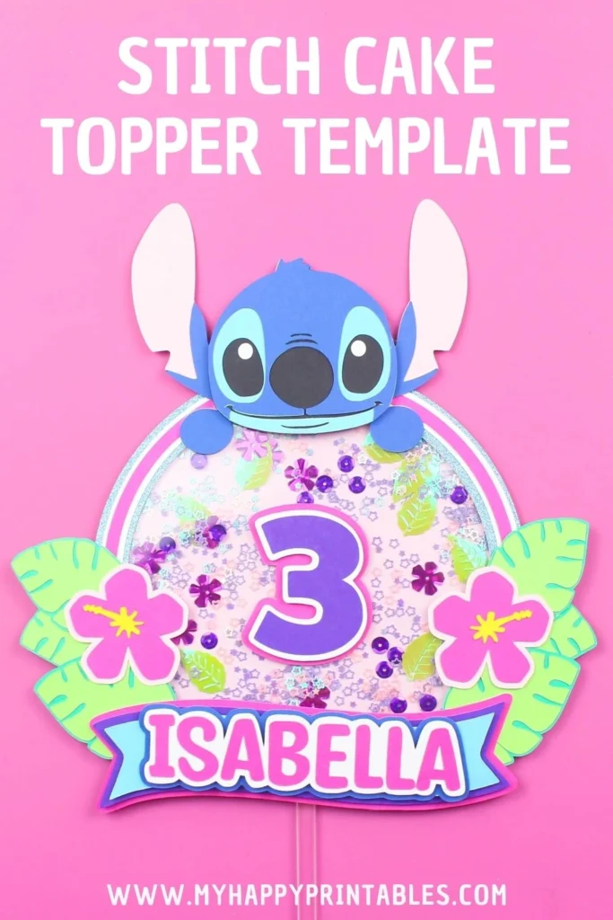 stitch cake topper template svg file for cricut