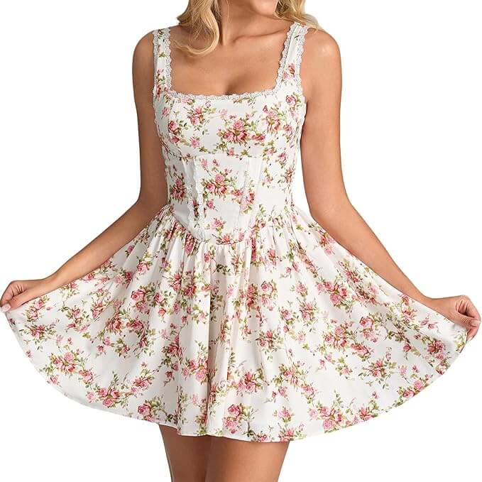 Floral Corset Mini Dress