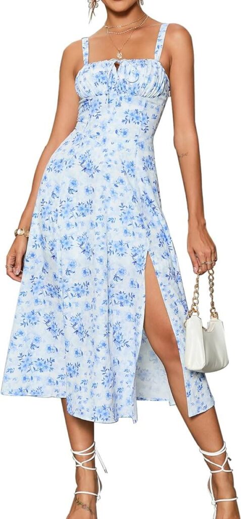 Floral corset midi dress