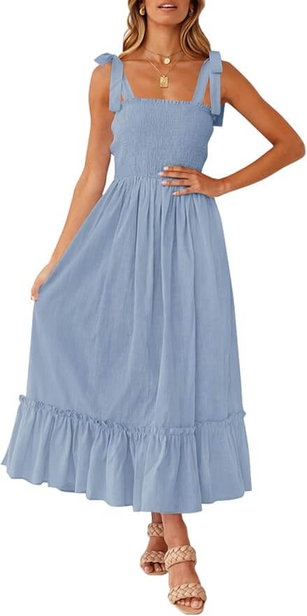 Ruffle A Line Maxi Dress