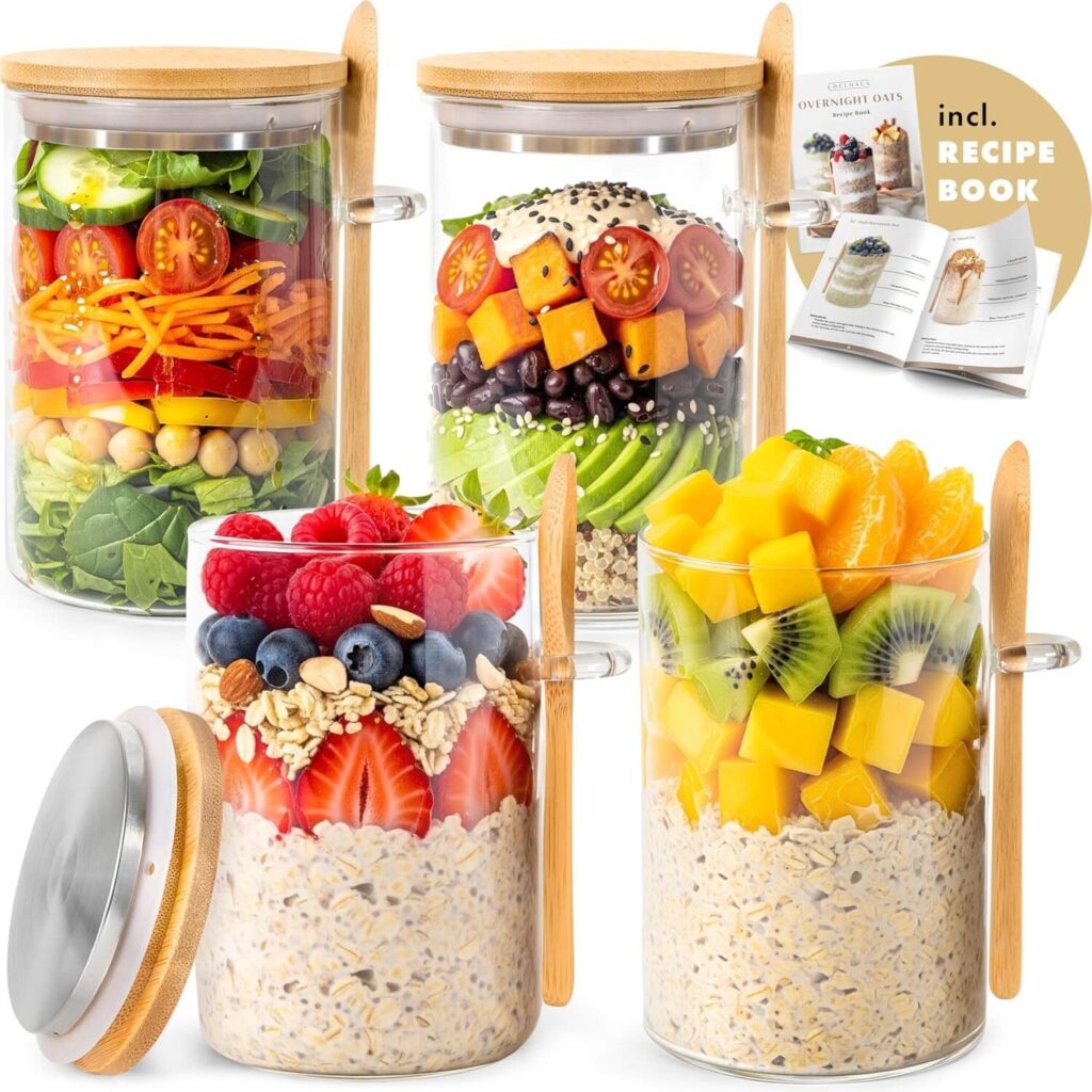 glass jars for oatmeal