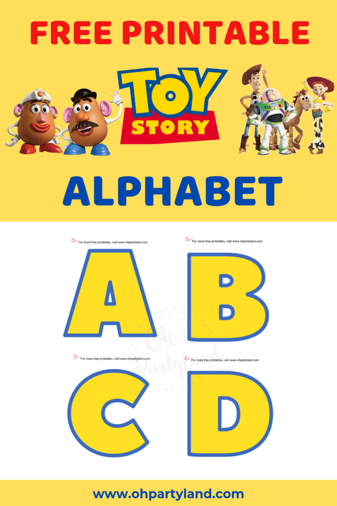 free toy story alphabet printable
