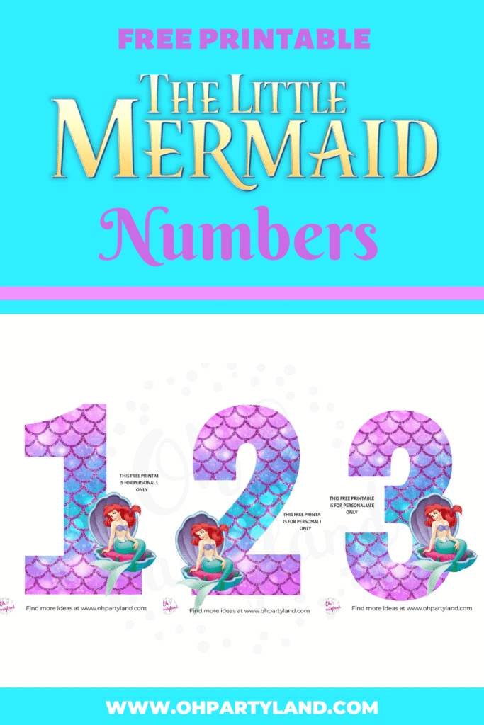 free printable little mermaid numbers