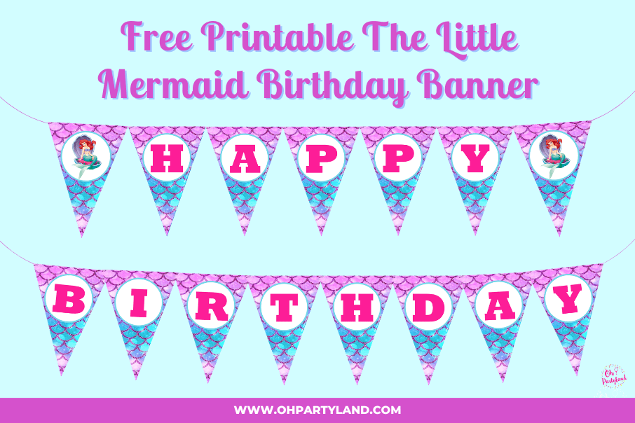 free printable little mermaid banner