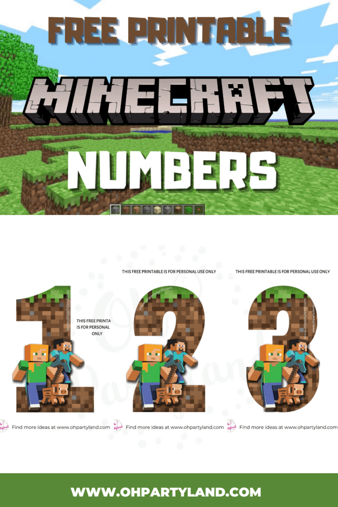 free printable minecraft