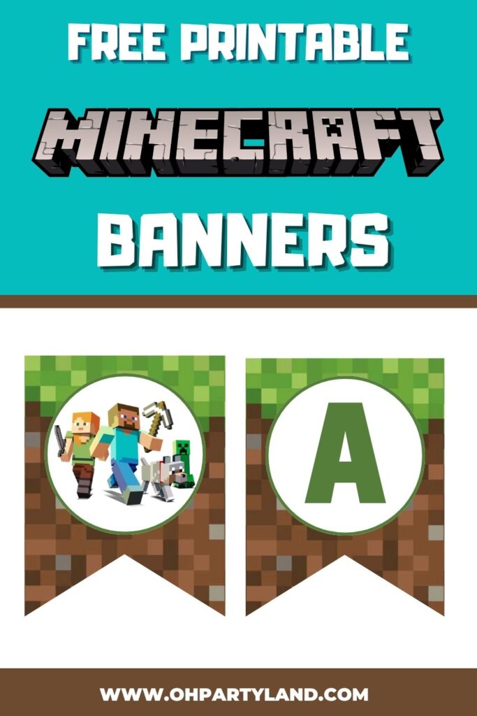 free printable minecraft birthday banner