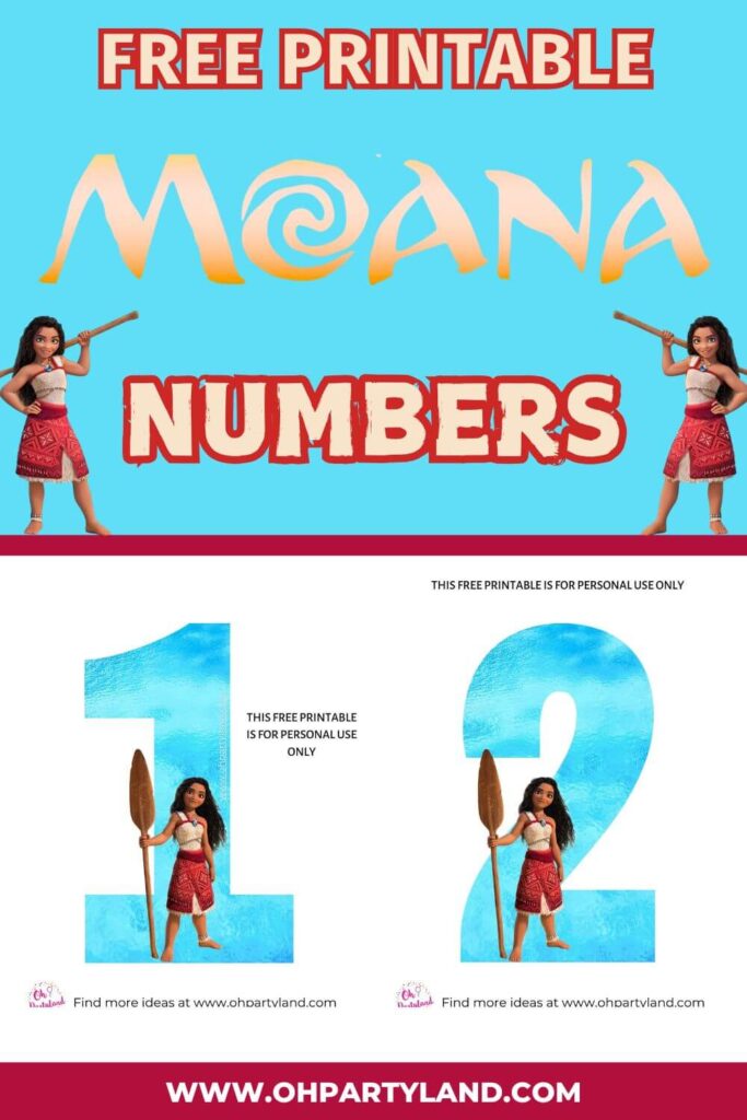 free printable moana numbers