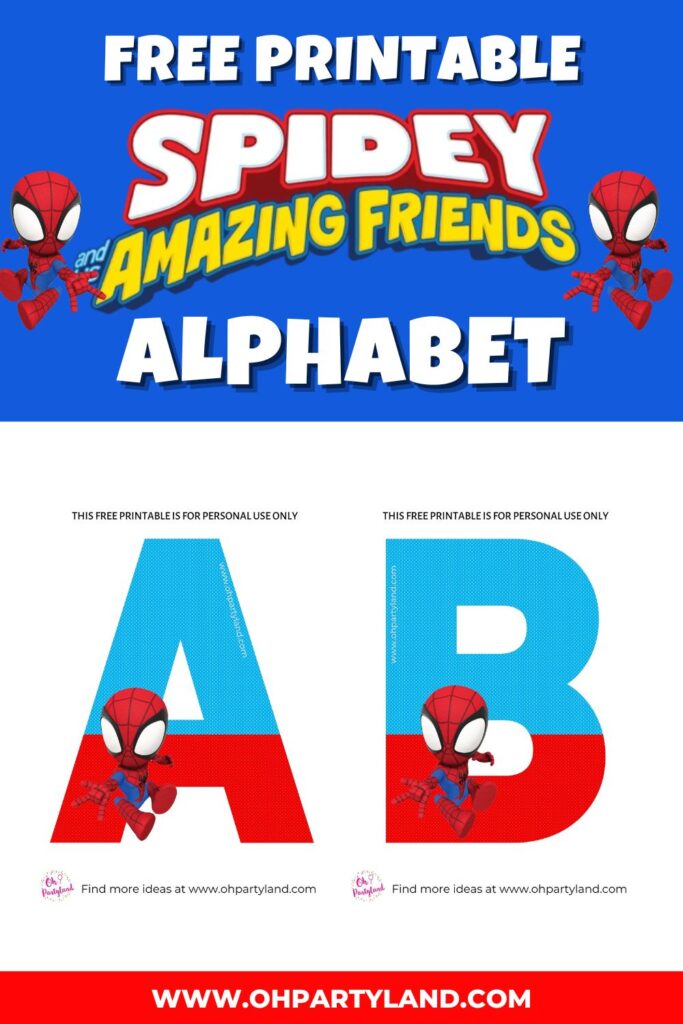 free printable spidey amazing friends alphabet