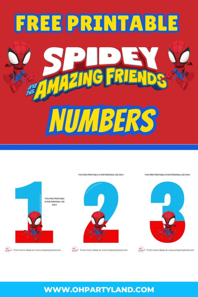 free printable spidey and his amazing friends numbers