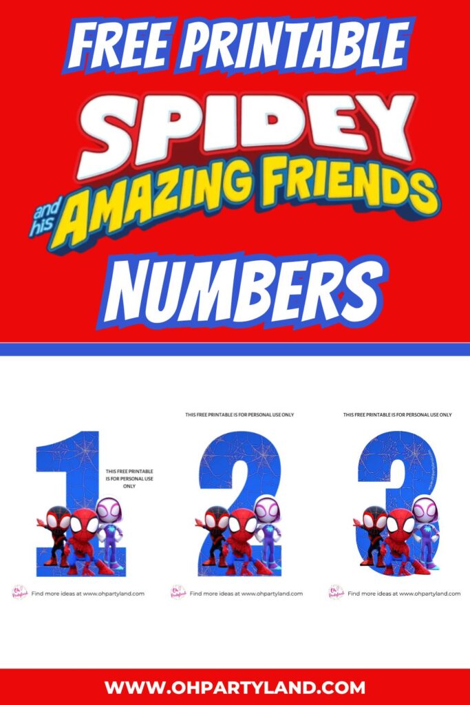 free printable spidey and his amazing friends numbers