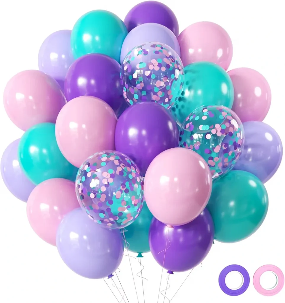 mermaid balloons pink and purple