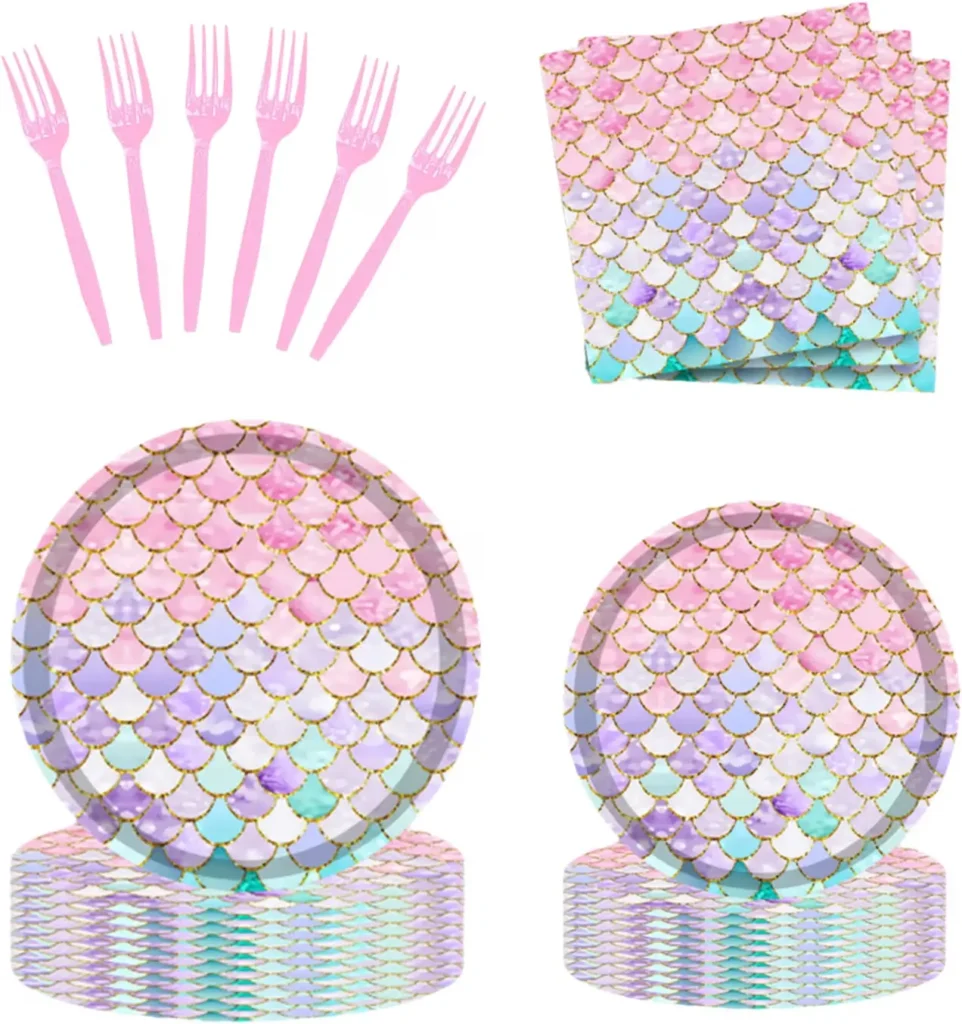 mermaid plates and napkins