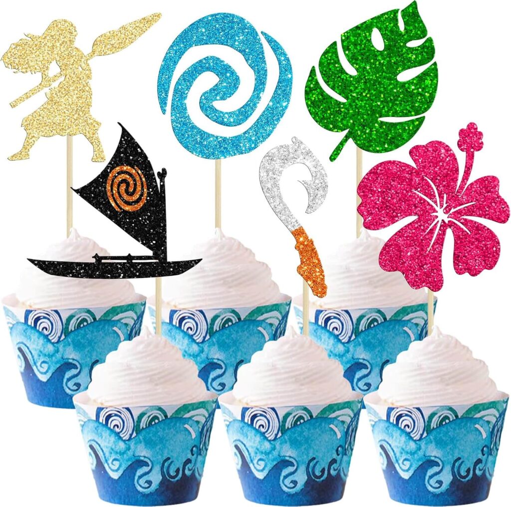 moana cupcake toppers