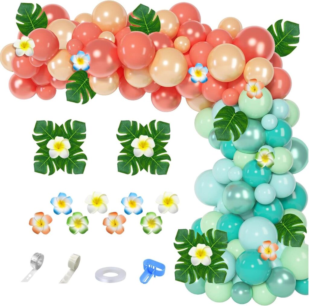 tropical garland arch